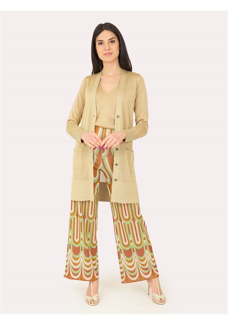 Cardigan lungo oro lurex IS COMING | Maglie | 2204-666405